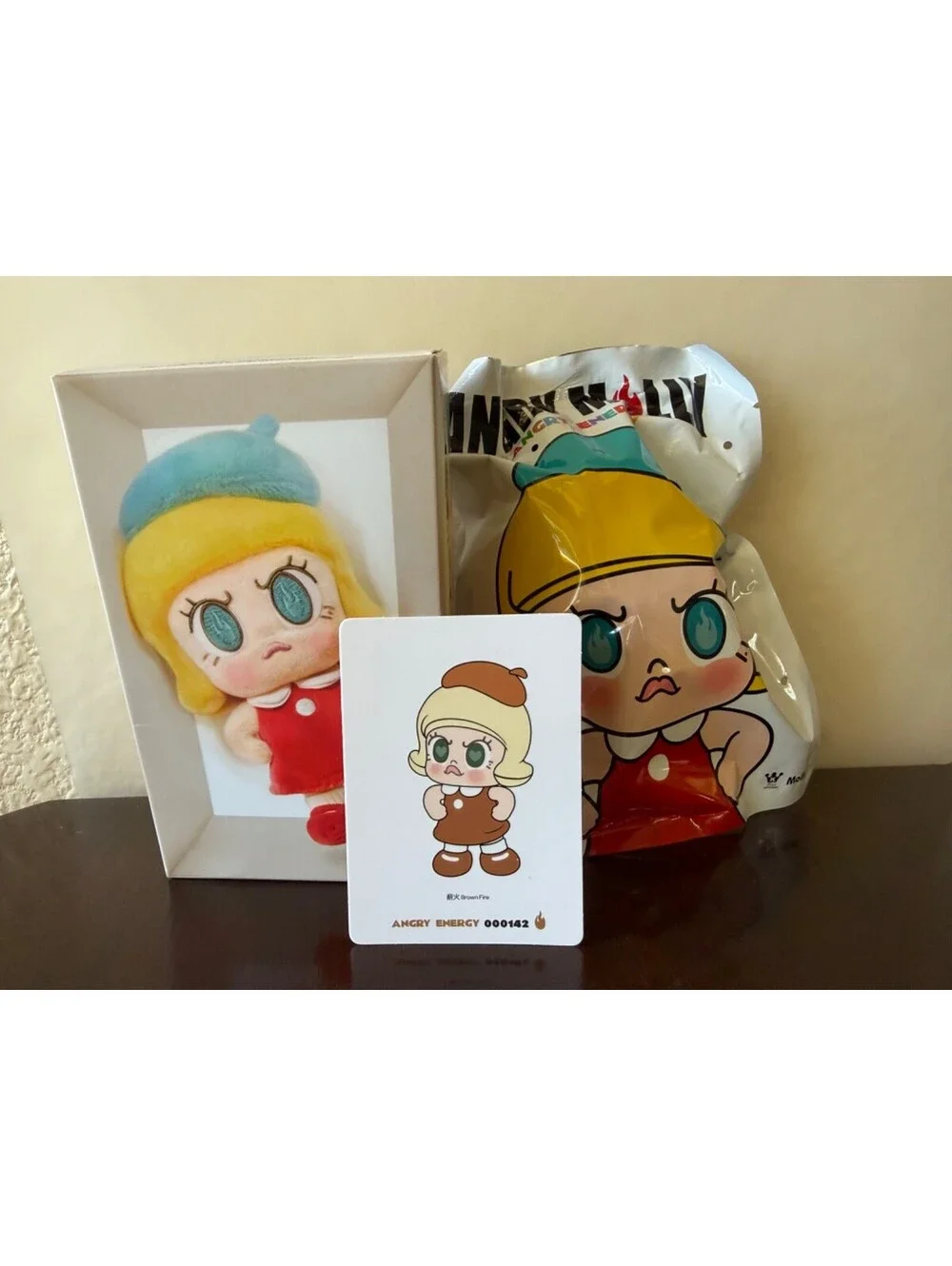 Pop Mart Angry Molly Plush Pendant Blind Box Pop Now Confirmed Brown Fire